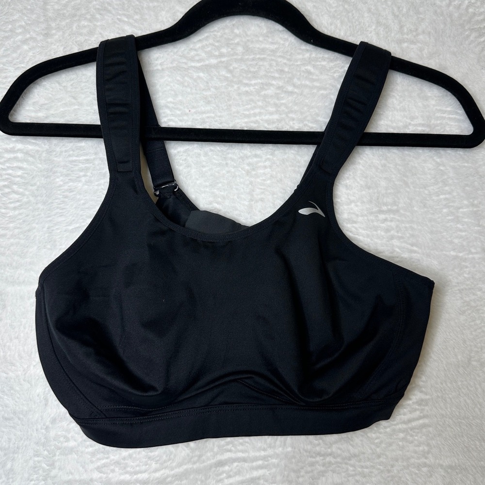 Brooks Juno High Impact Sports Bra Black 34DD Style 350054 Adjustable Straps